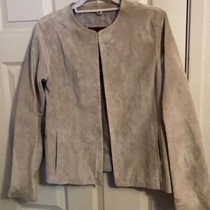 Merona Tan Leather women’s Jacket clip front closures